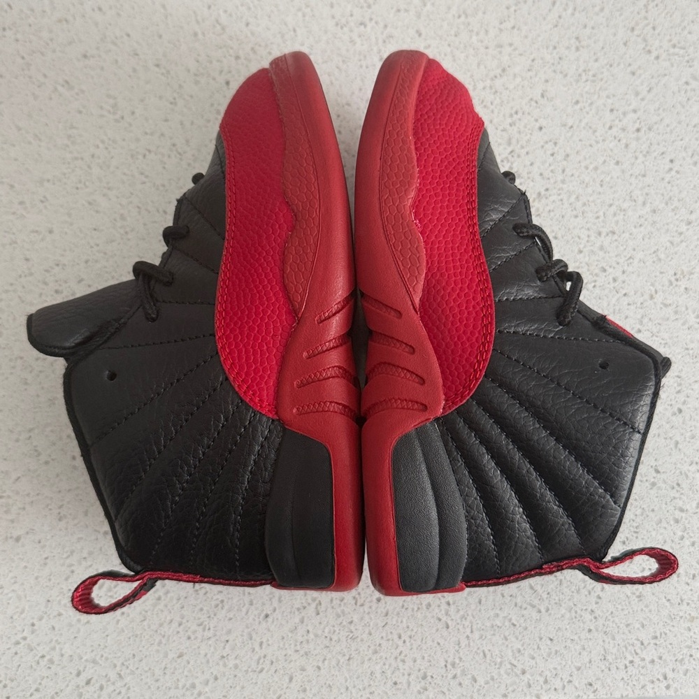 Nike Jordan 12 Retro (TD) Black and Red Jordan Basketball Shoes 9T - Picture 5 of 10